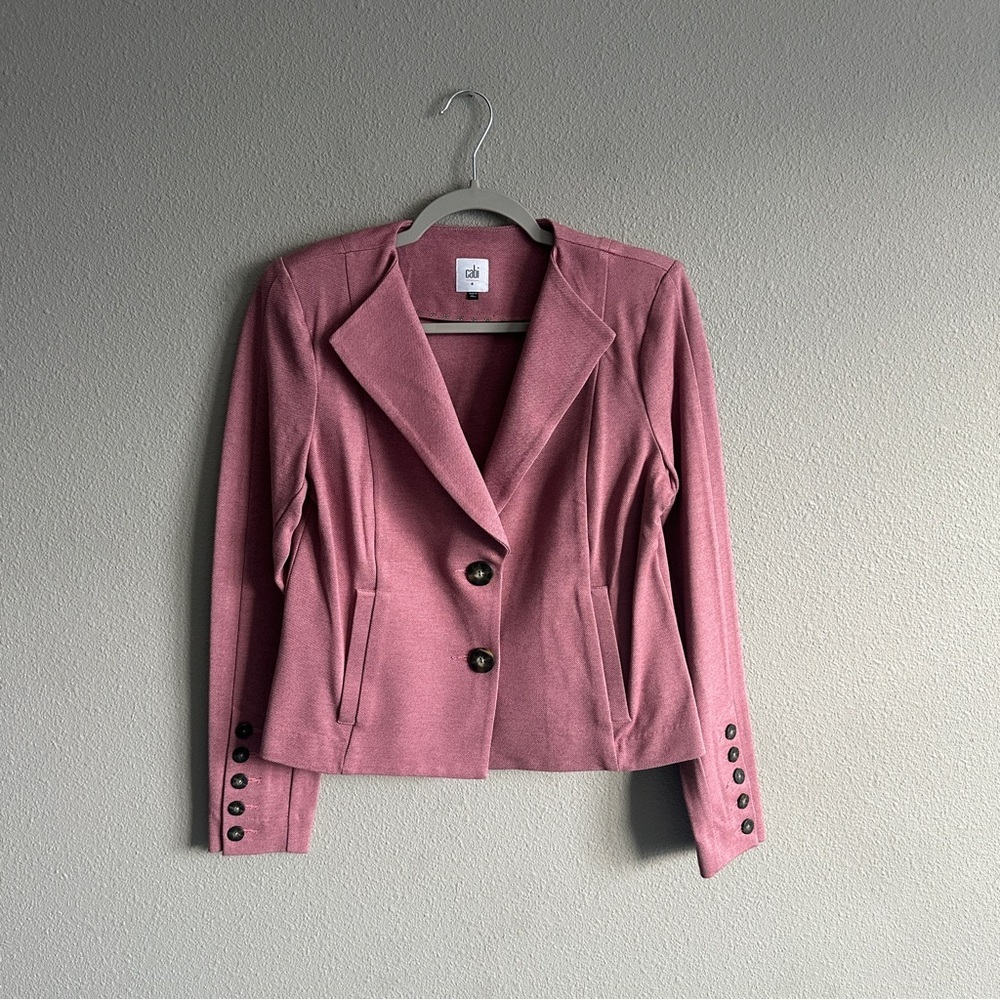 CAbi Mauve Cropped Blazer with Button Accents 4